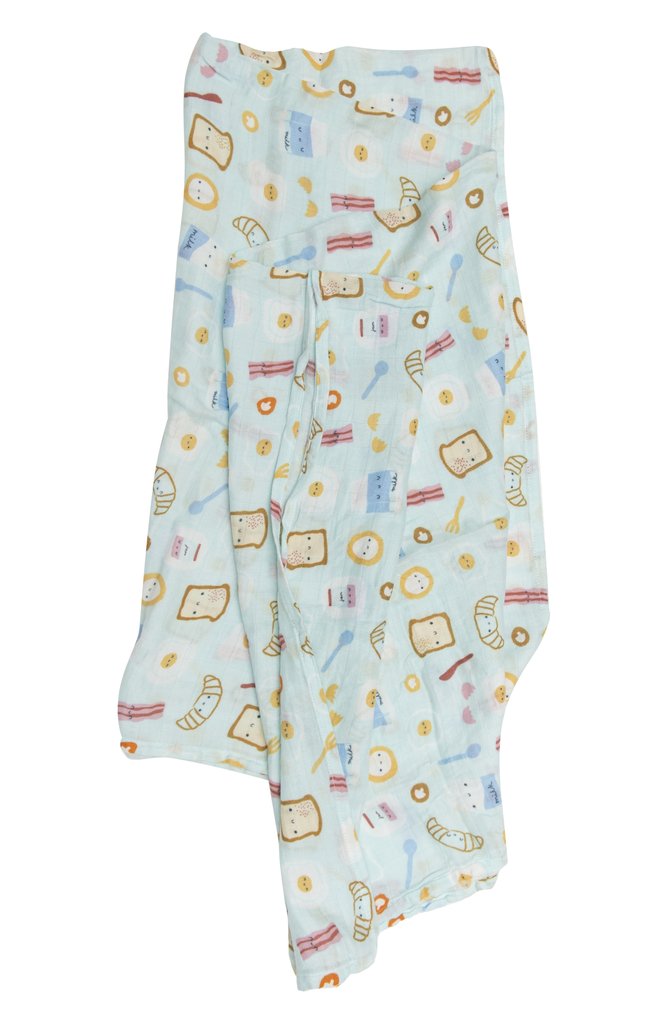 Loulou Lollipop Breakfast Blue Swaddle